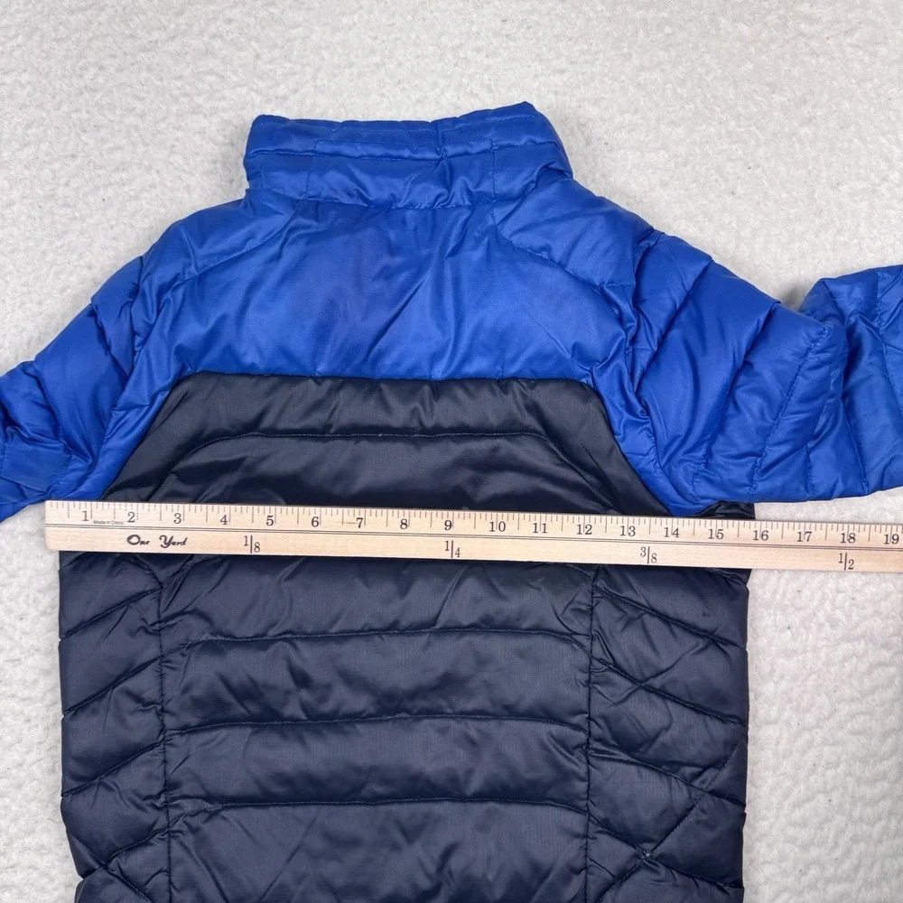 Polo Ralph Lauren Down Puffer Jacket Youth Size 5 Blue Full Zip Pockets Pony‎